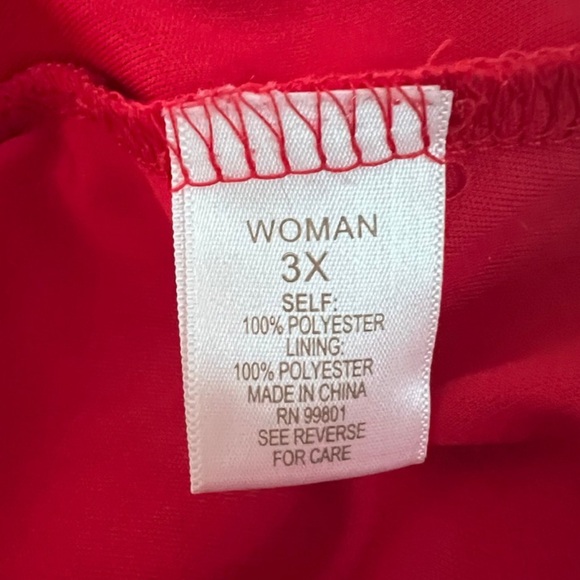 Plus Size Crochet Lace Red Blouse Top, Bell sleeves - Picture 5 of 8